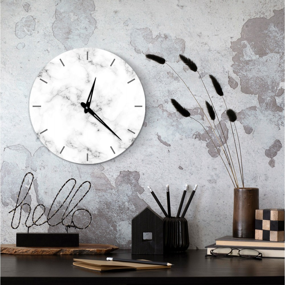 White marble wall clock